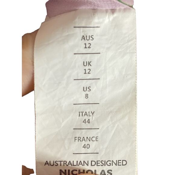 Nicholas Drape Front Sheath Silk Dress Ruched Asymmetrical Floral Lighweight US8 - Picture 10 of 12